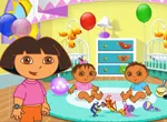 Dora's playtime with the twins